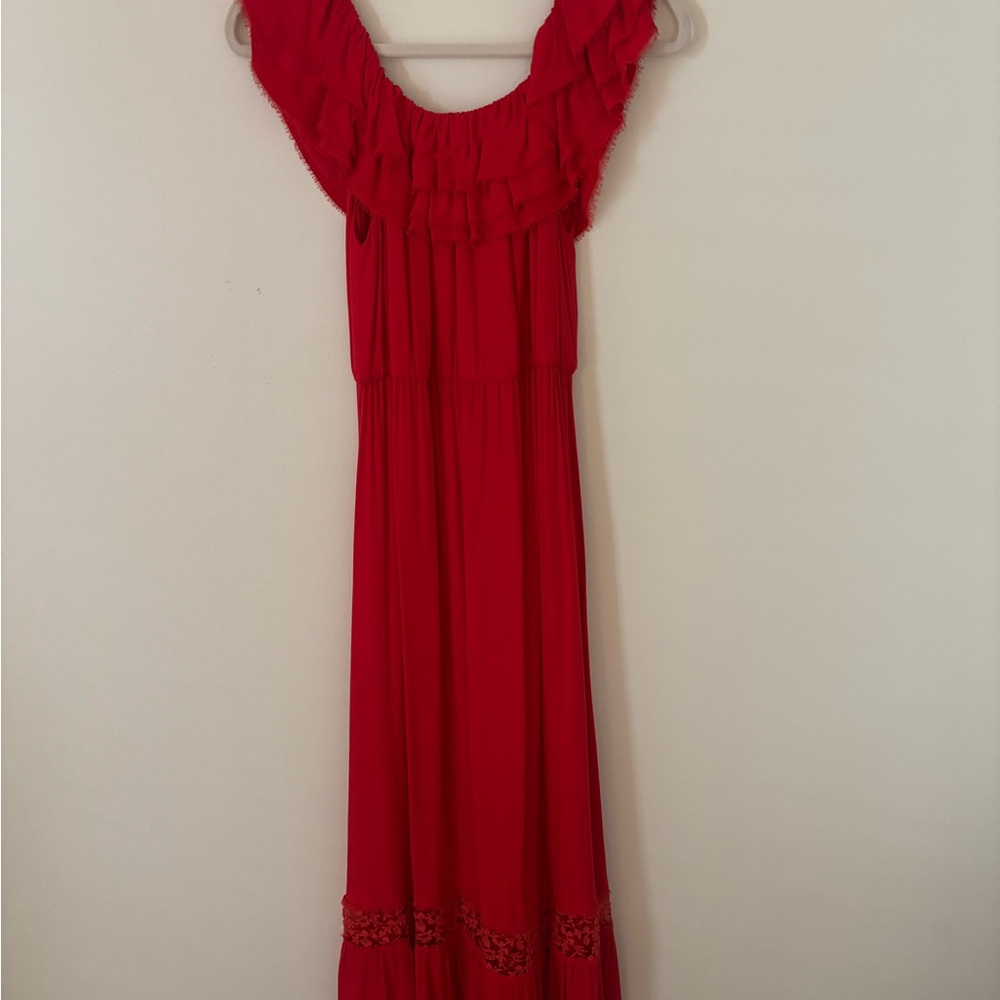 Alice + Olivia Cheri Off-the-Shoulder Maxi Dress